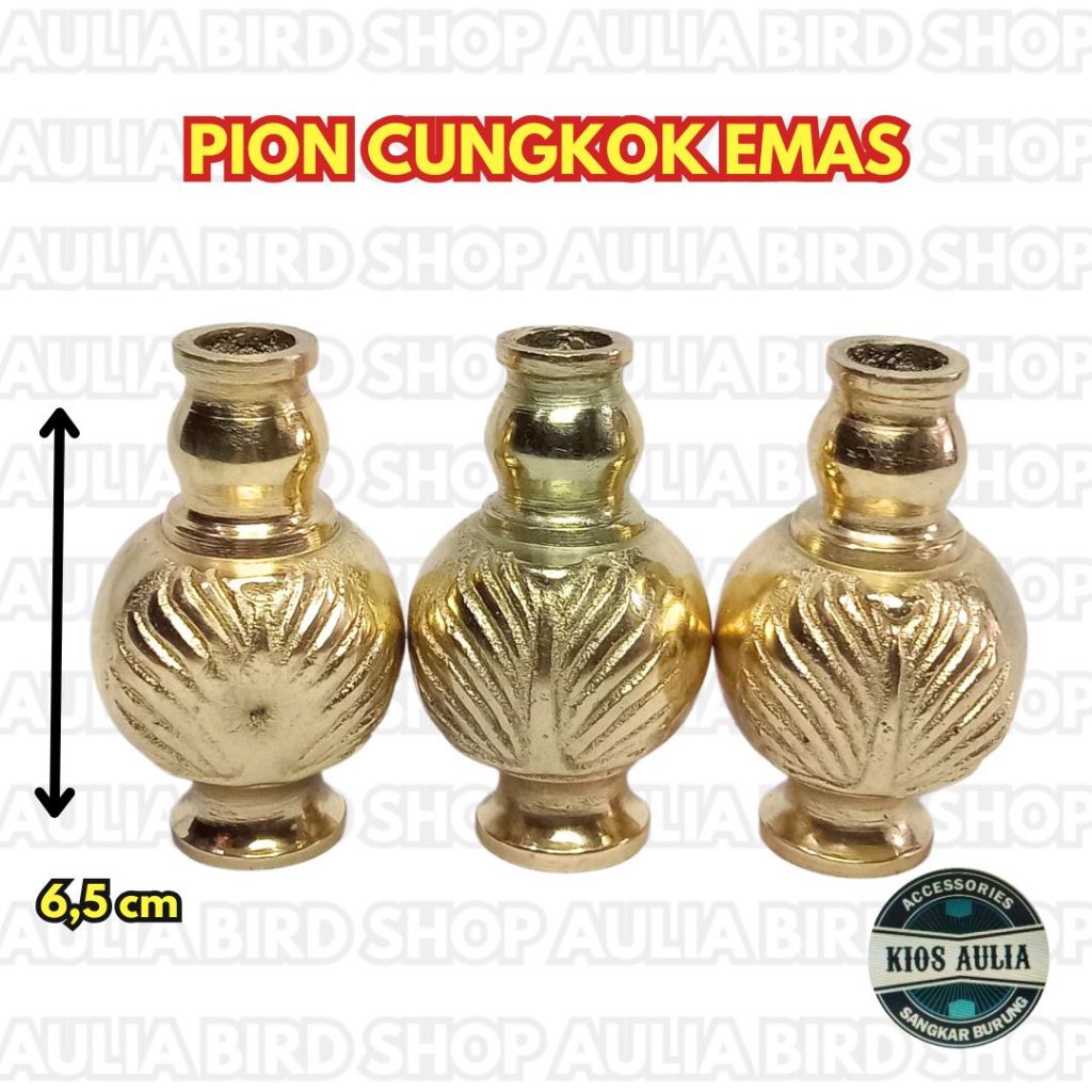 PION CUNGKOK DAUN EMAS & SILVER GANTUNGAN SANGKAR KANDANG BURUNG
