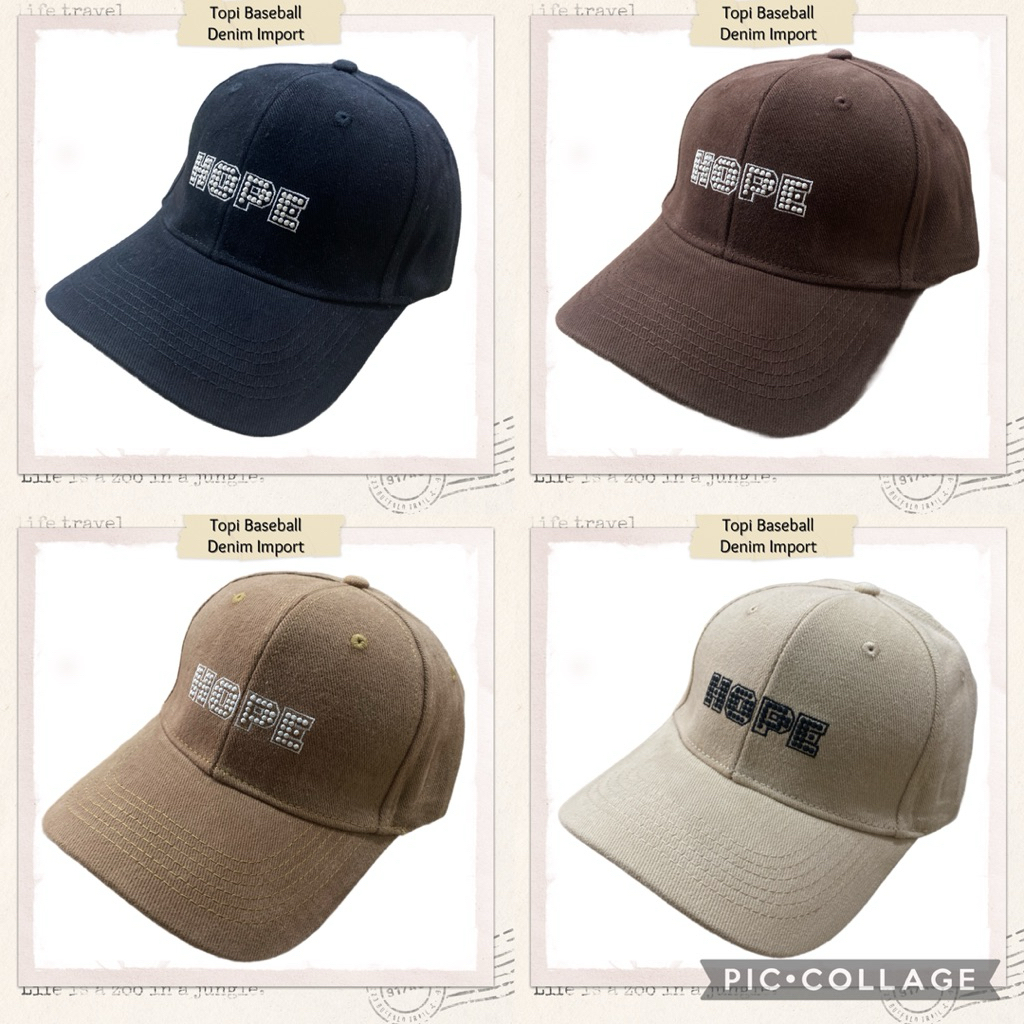 Topi Baseball Dewasa Denim Import HOPE