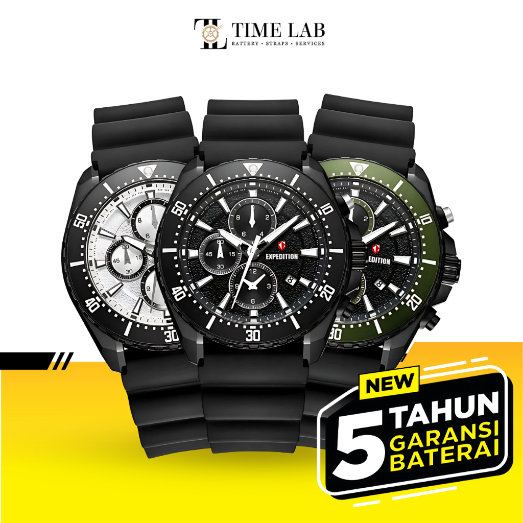 JAM TANGAN PRIA EXPEDITION EXF6869 / EXF 6869 / E 6869 RUBBER ORIGINAL TIMELAB