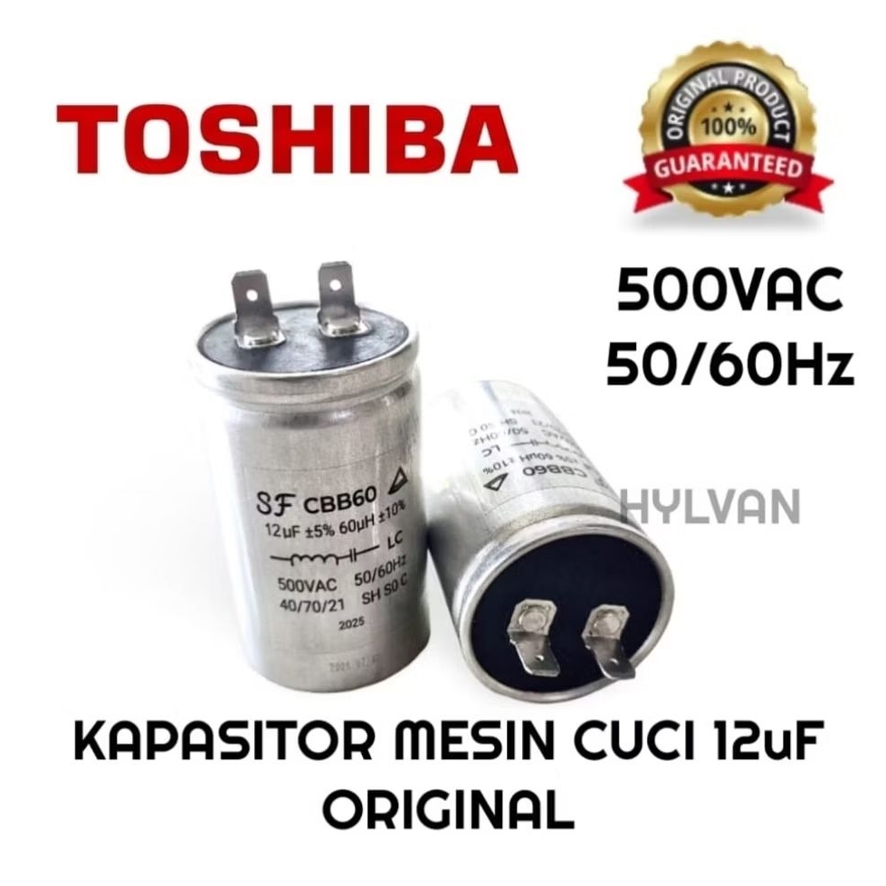 KAPASITOR MESIN CUCI 1 TABUNG TOSHIBA ORIGINAL