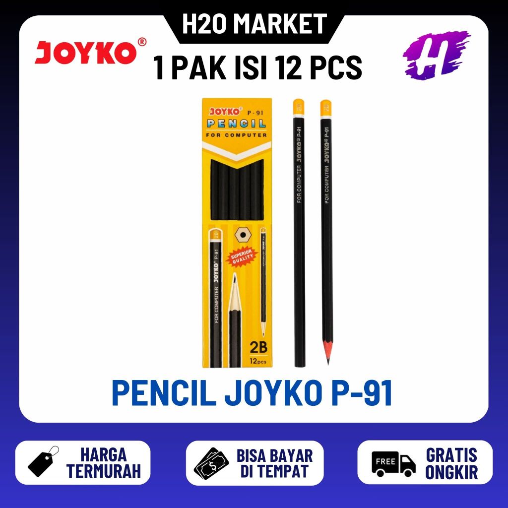 

❤️H2O❤️12 Pcs Pensil Joyko 2B P-91