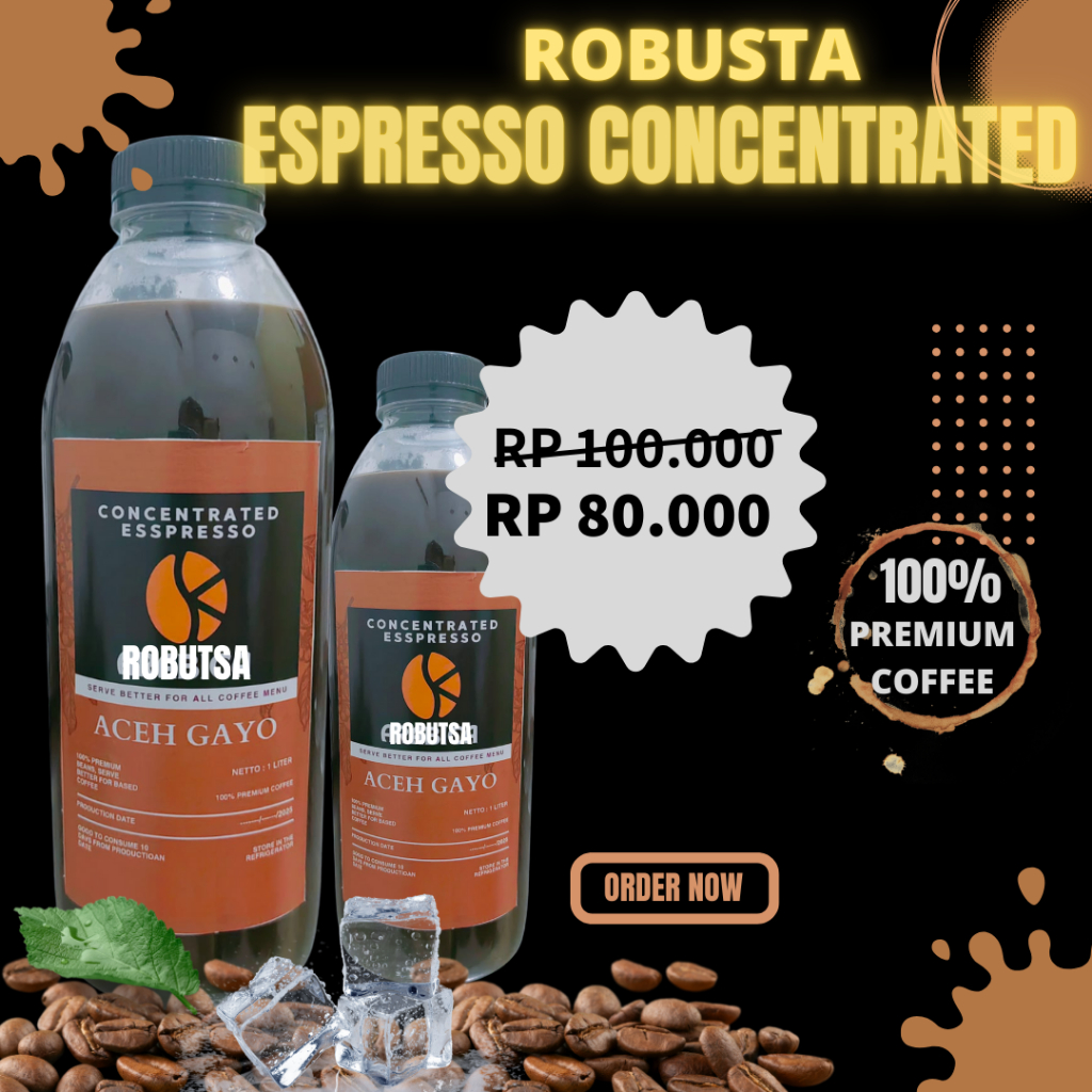 

Espresso Cair Robusta / Konsentrat Kopi / Aceh Gayo