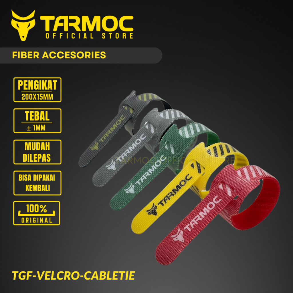 Tarmoc TGF-VELRO-CABLETIE | Perekat/Kretekan Cable Tie Kabel Ties Strap Pengikat kabel 200x15mm