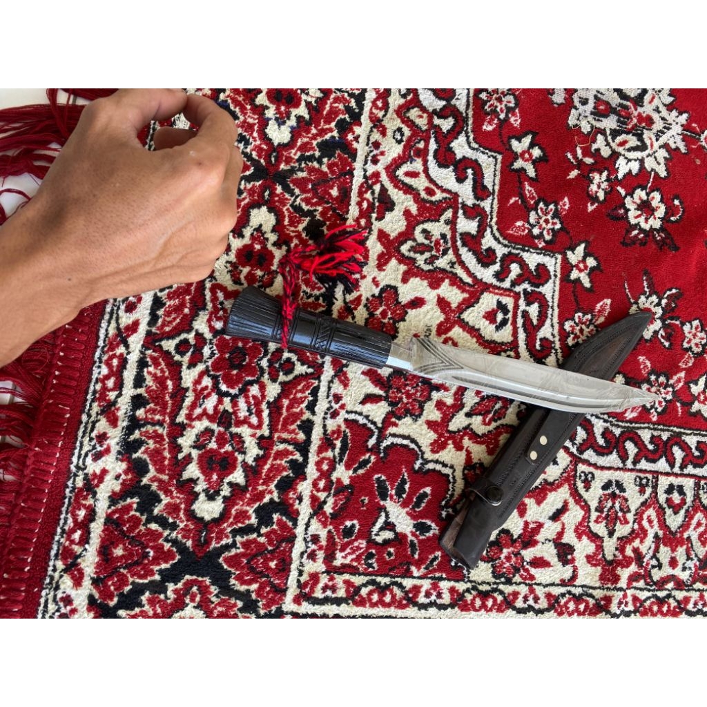 pisau bulu ayam UK 33cm fre sarung kulit asli madura