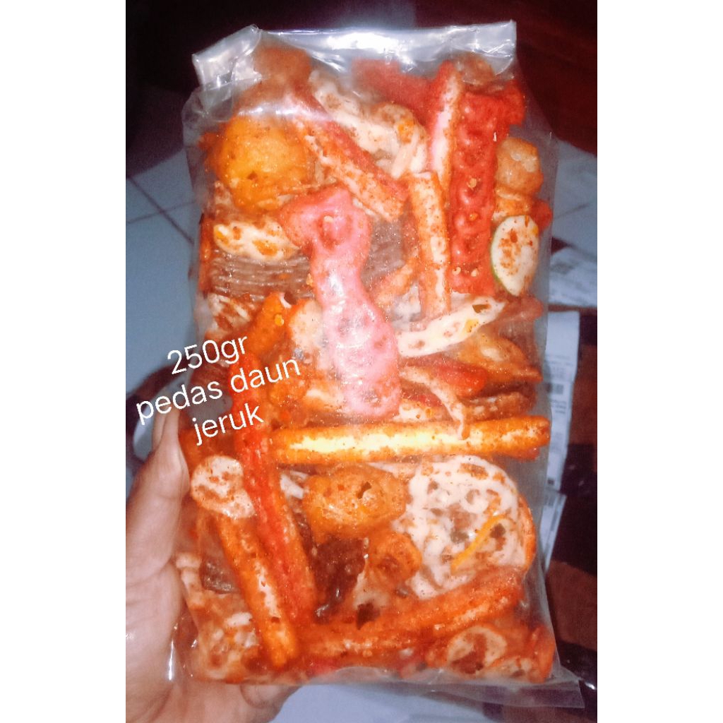 

CEMILAN SEBLAK MIX CAMPURAN PEDAS DAUN JERUK 250gr
