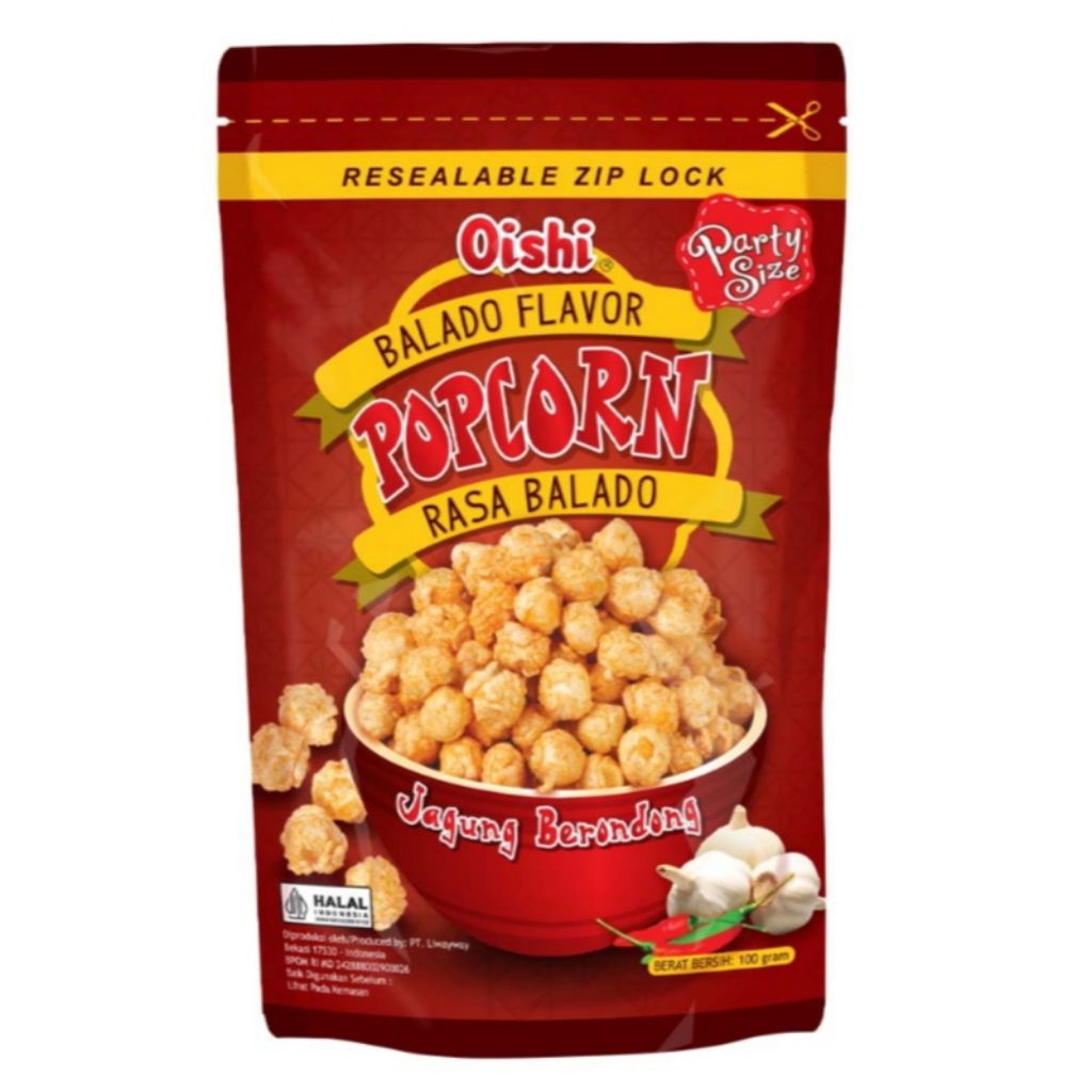 

Oishi Popcorn 100gr / Karamel / Coklat / Belgian Butter Cheese