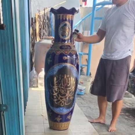 harus tambah order packing kayu besar Guci kaligrafi keramik/guci kaqbah ayat tinggi 130 cm cm