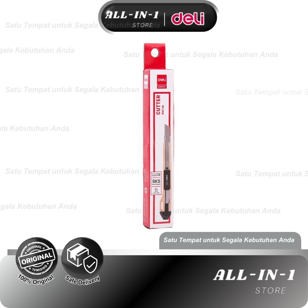

DELI Cutter Pisau Pemotong Kertas Pisau Tajam Anti Karat Dapat Diisi Ulang Auto-Lock CD10150
