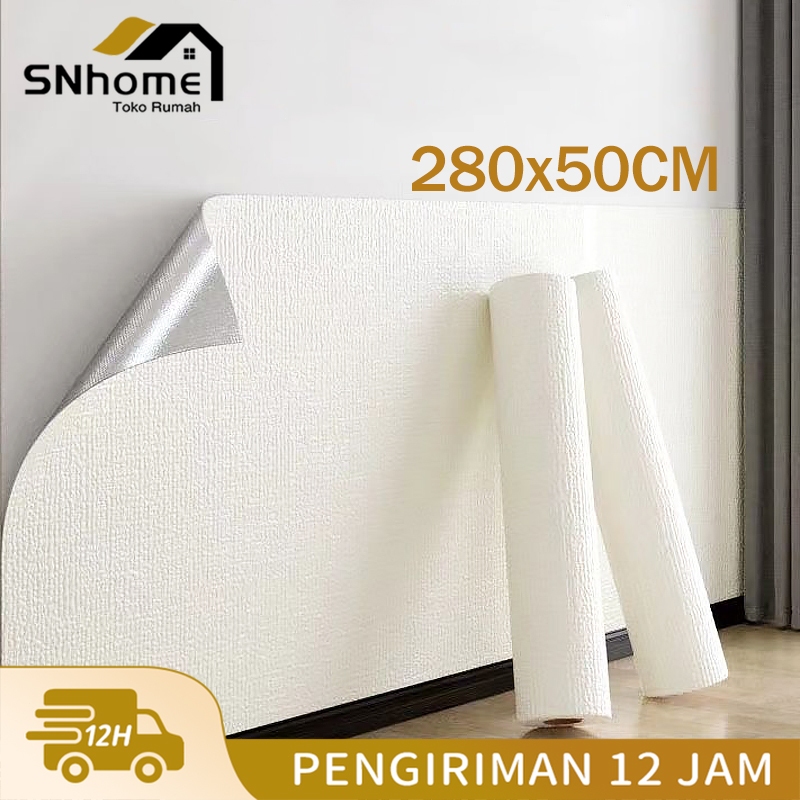 【COD】50CMx280CM Wallpaper Linen Roll 3D Sederhana Wallpaper Dinding Sticker Dinding