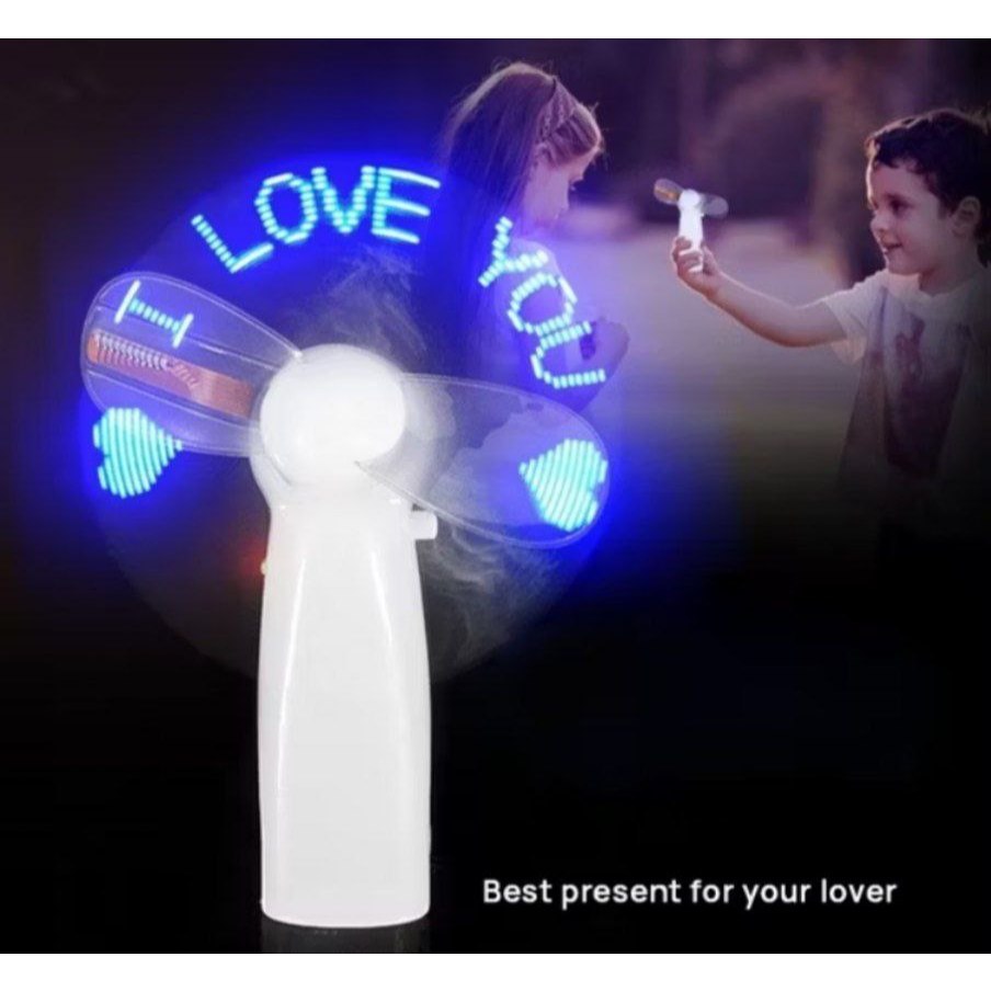 Mini Fan Led Cute Love / Kipas Angin Mini Portable LED I LOVE YOU