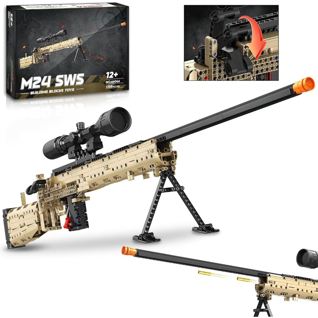 Fluorspar blaster Building Block Gun for Adults, 1: 1 M24 Model Gun