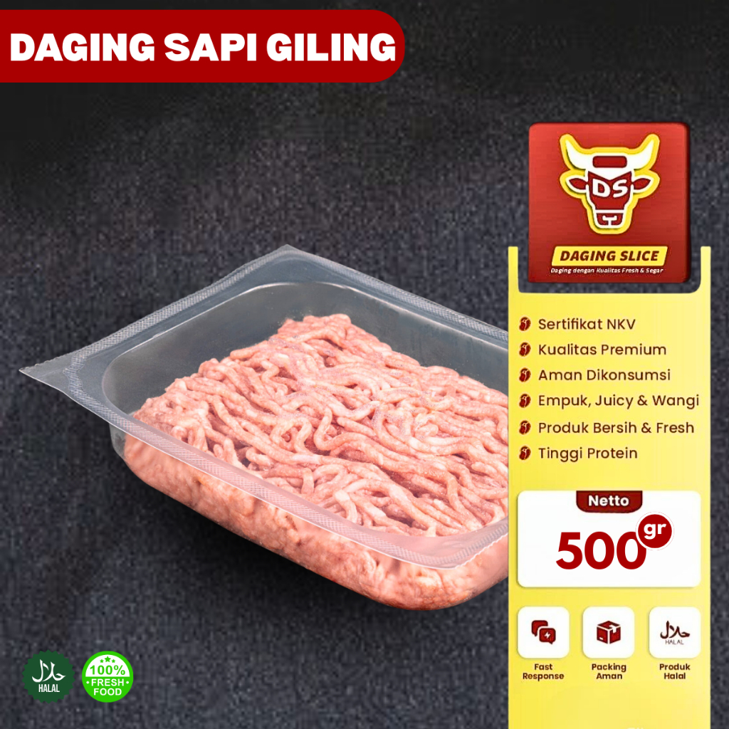 

Daging Sapi Giling 500gr Dengan Lemak Minced Beef Ground Raw Meat Kualitas Premium With Fat Bandung Instan