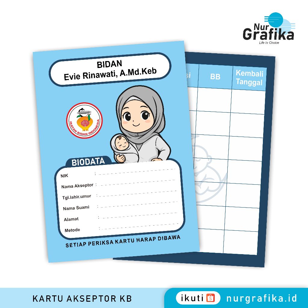 

Kartu Akseptor KB Lucu Berhijab