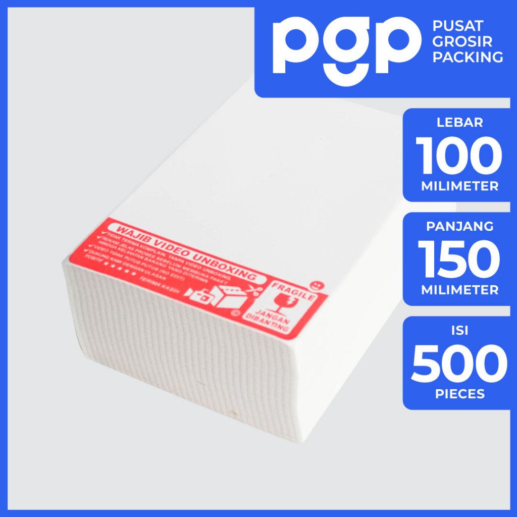 

Kertas Label / Sticker Thermal / Resi Barcode Wajib Unboxing Fragile - Ukuran 100mm x 150mm - Kemasan Lipat 1 Pack Isi 500 Pcs