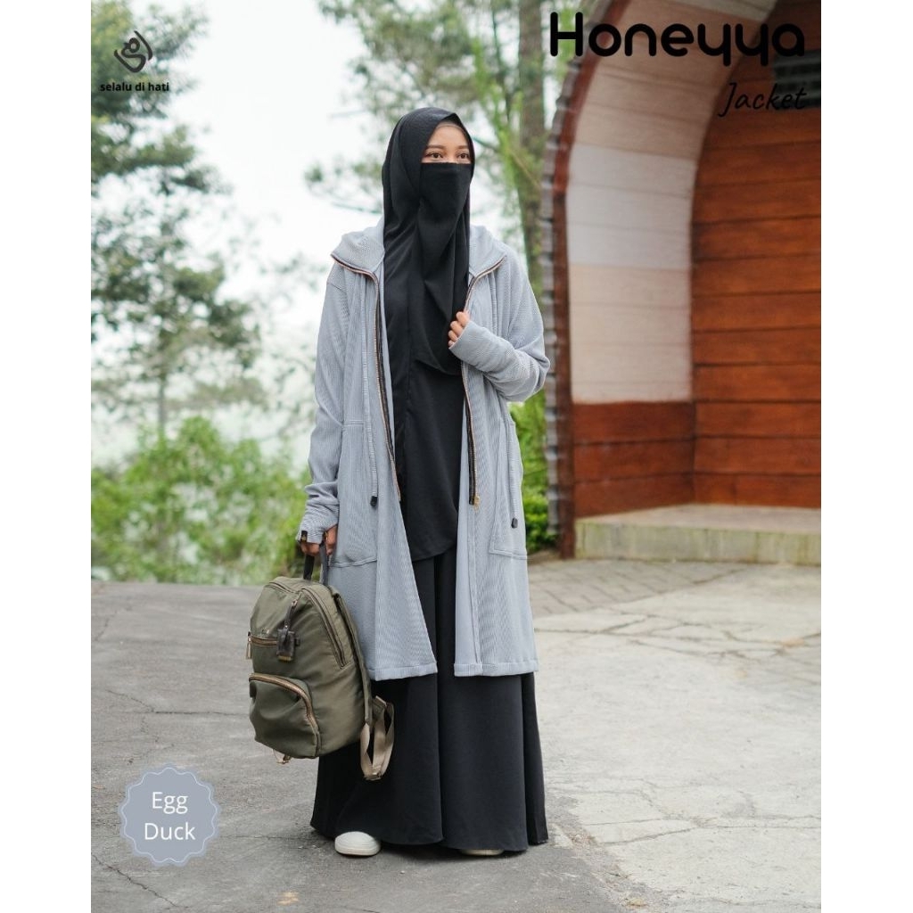 HONEYYA OUTER BY RUMAH PRODUKSI UMMI LONG OUTER SYARI MUSLIMAH JACKET WANITA KEKINIAN