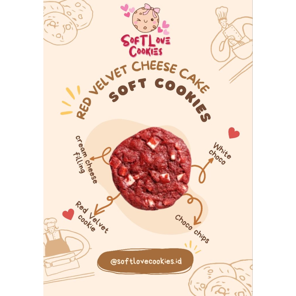 Red Velvet Cheese Cake Soft Cookies