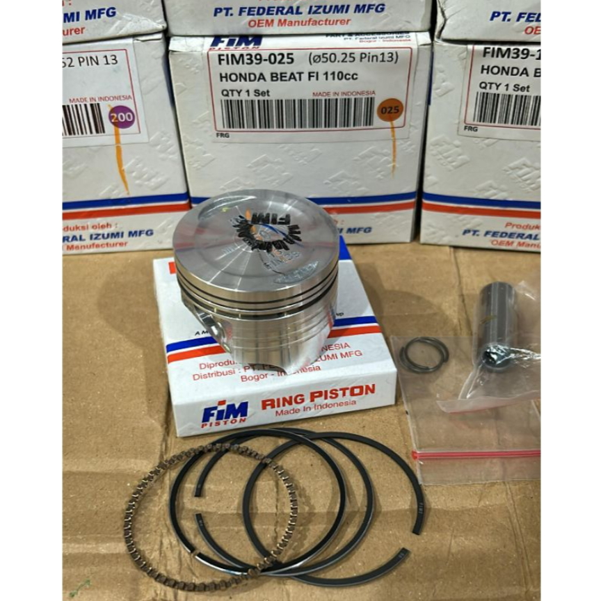 SEHER PISTON FIM 39 BEAT SCOOPY FI OLD KARBU KVY KZL 50 50.5 51 51.5 52 PIN 13 - STD 50 100 150 200
