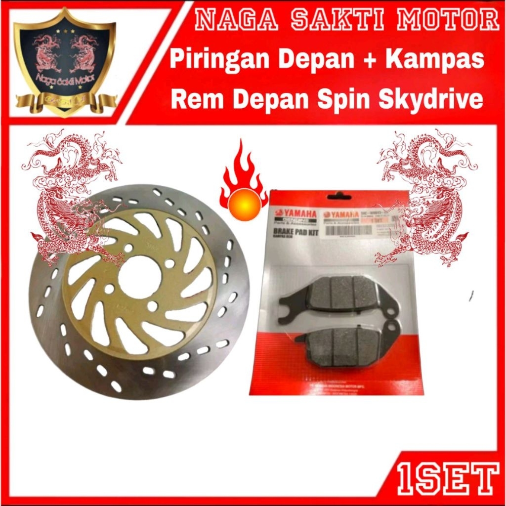 Piringan Cakram Depan Spin 125 Skydrive +Kampas Rem Depan Suzuki Spin 125 Suzuki Skydrive 5OC