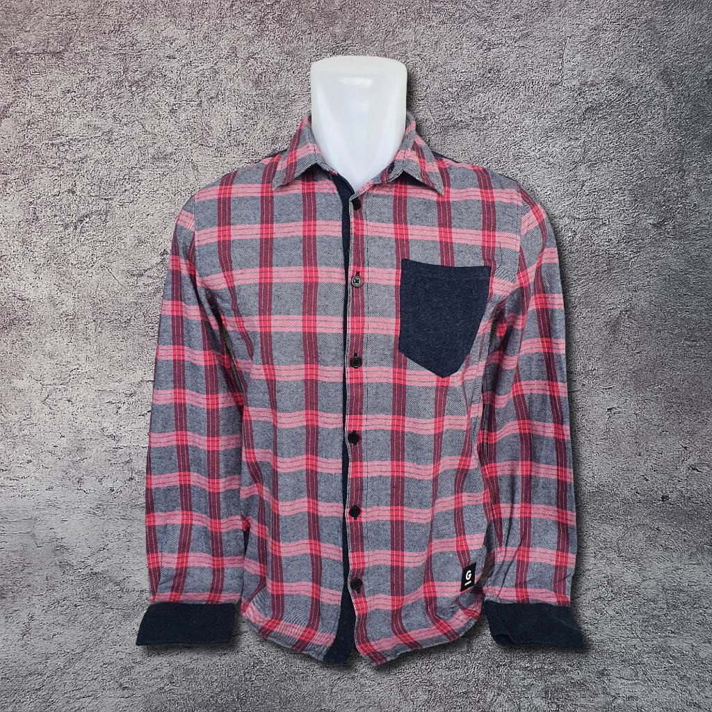 Baju Kemeja Panjang Flanel G By GUESS - Size S / Lebar Dada 48 cm - Original - Second