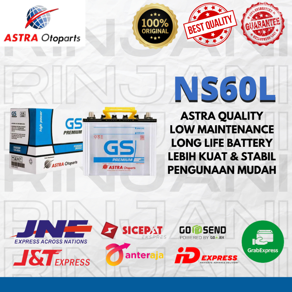 GS ASTRA PREMIUM NS60L 45 AH AKI MOBIL COROLLA // ERTIGA // ALTIS // BALENO // CLASSY // LIVINA // C