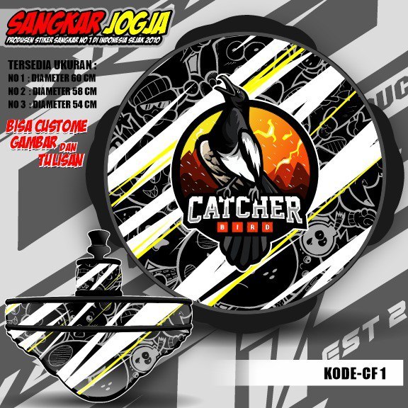 Stiker Tebok Lovebird Vinyl Anti Gores Keren kode CF