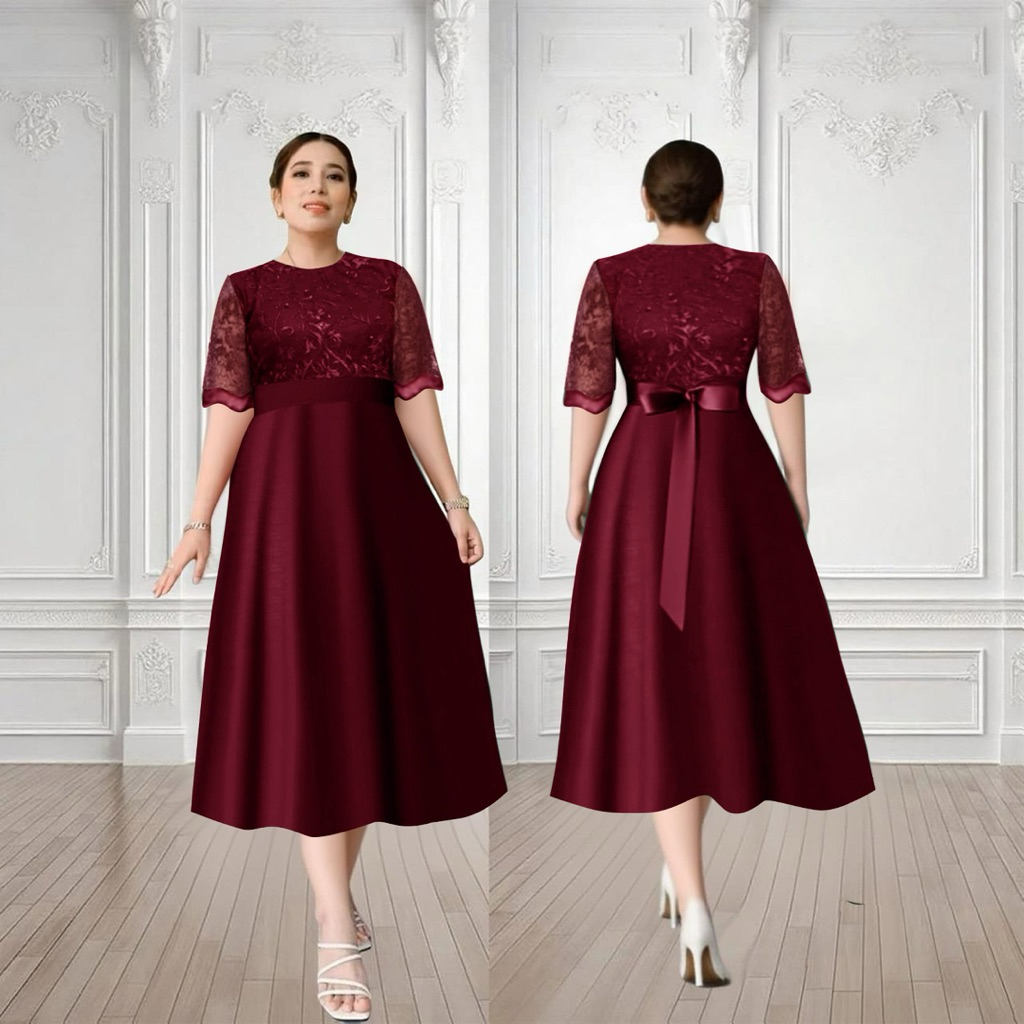 Dress Natal Model Terbaru 2025 Dros Batik Ibuibu Pesta Wisuda Seragam Bridesmaid 2025 2026 Mididres 
