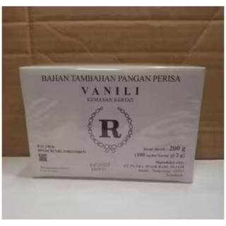 

R VANILI BUBUK 2GR ISI 100 PCS / VANILI R PERISA VANILA 2GR ISI 100 PCS