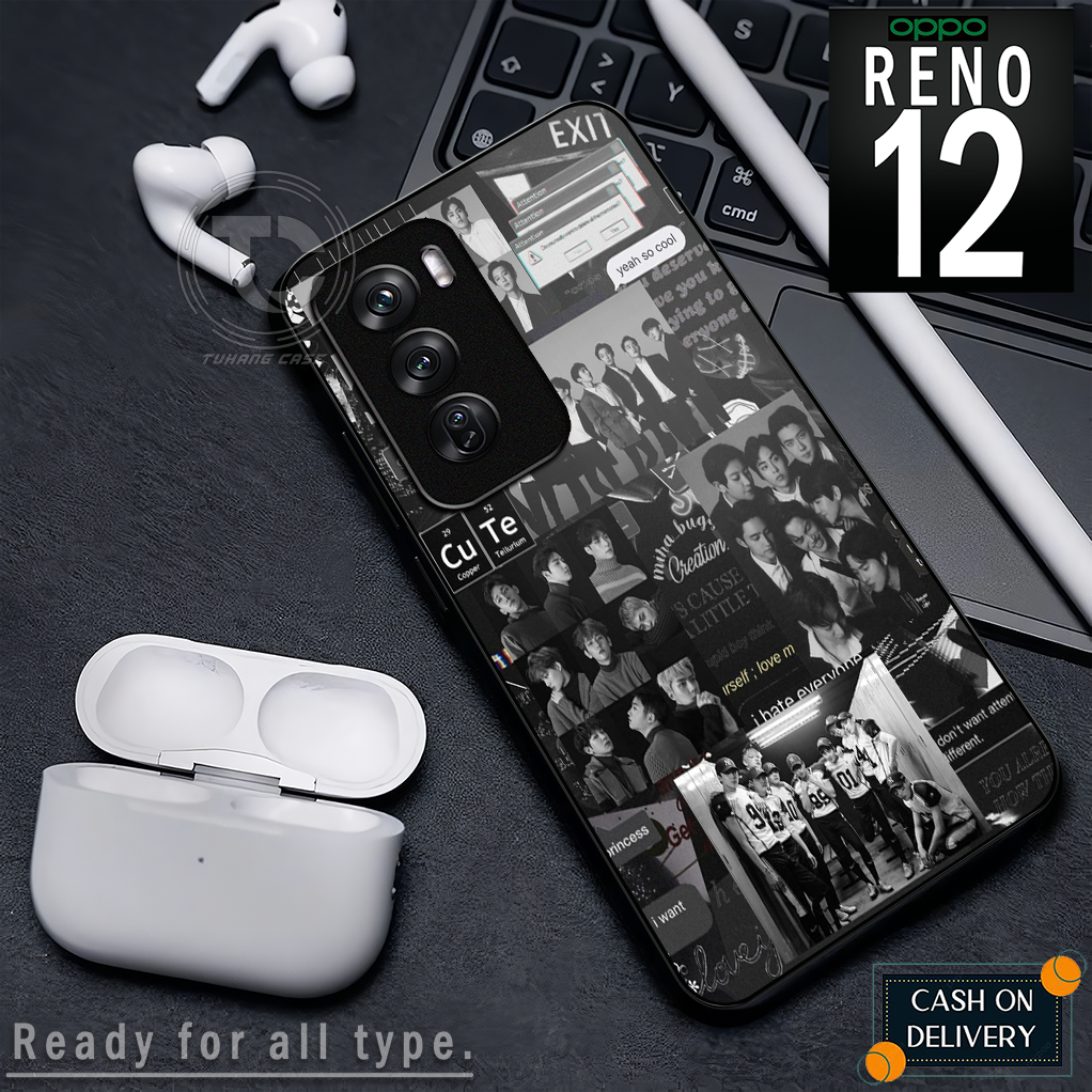 Case Handphone Motif E.X.O Untuk oppo reno 12 8t 4g 8t 5g a3x/a3 nfc a17 a17k a3s a74 4g/reno 4f ren