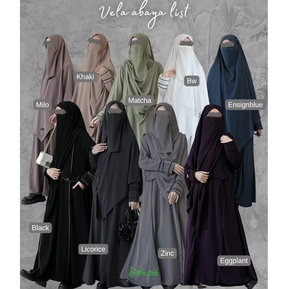 VELA ABAYA / ABAYA SYAR'I / ABAYA SET FK