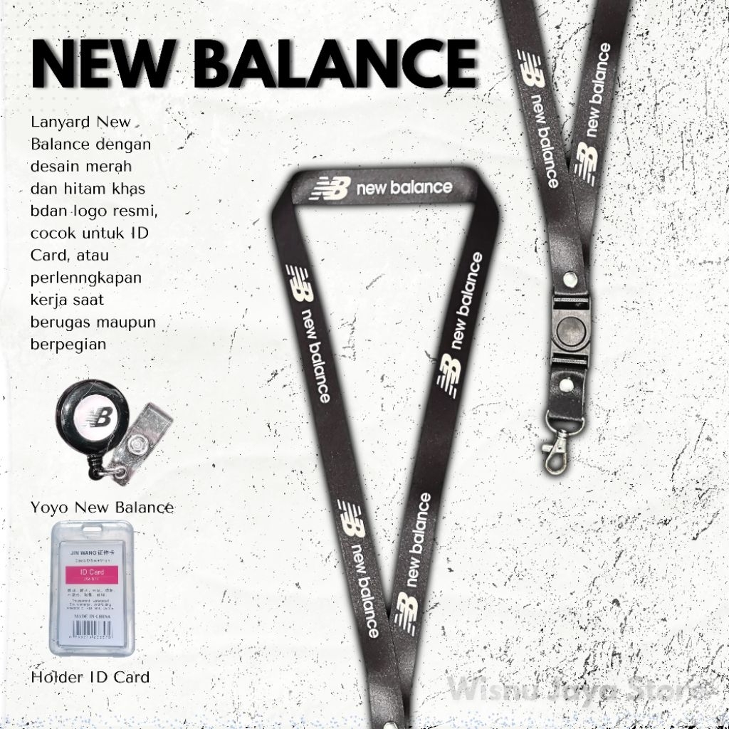 

Lanyard New Balance 90cm Bahan Tissue Premium - Gantungan ID Card Ringan & Stylish