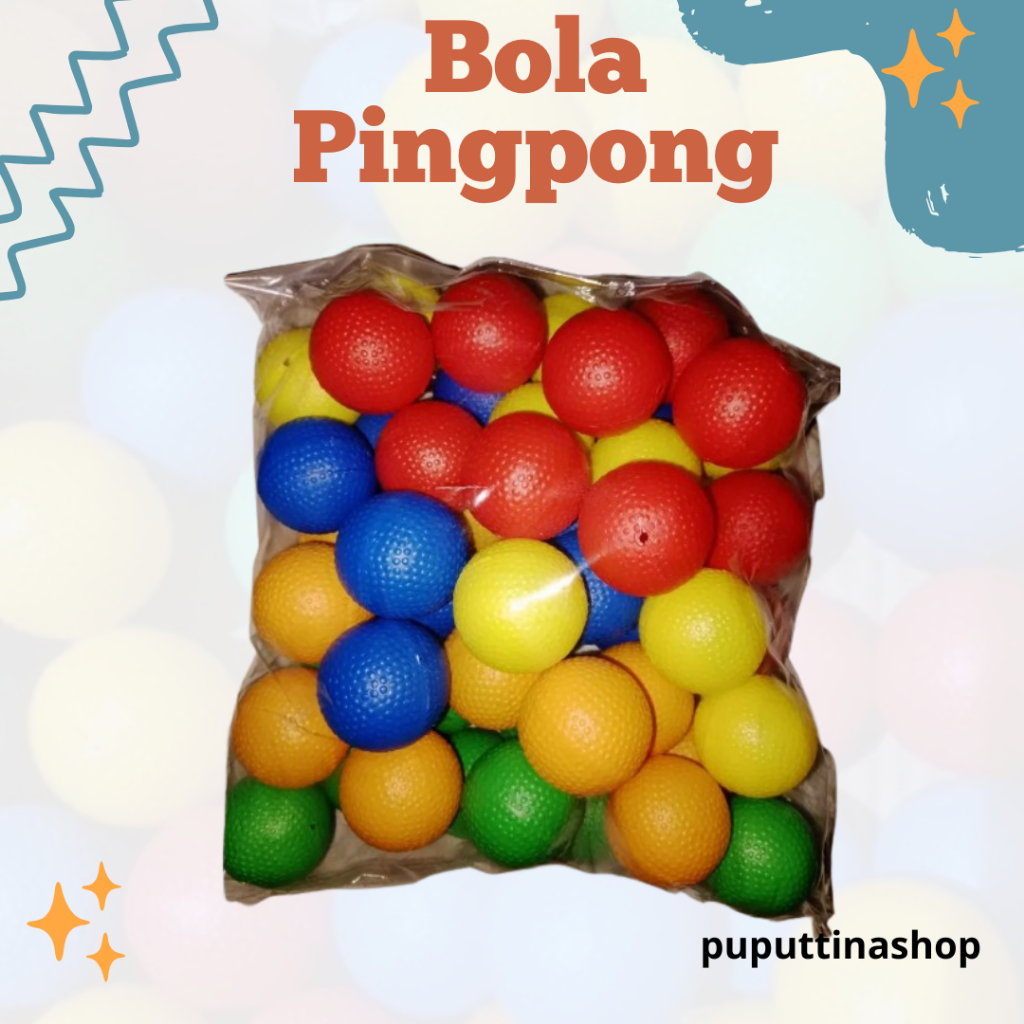 [GROSIR] 100 PCS BOLA PINGPONG WARNA WARNI / MAINAN ANAK BOLA PINGPONG