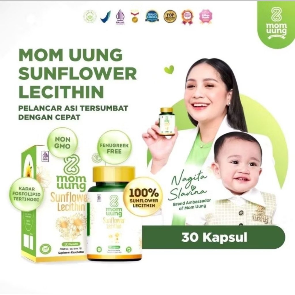 MOM UUNG SUNFLOWER LECITHIN 30 KAPSUL - Pelancar Asi Tersumbat Sunflower Lecithin