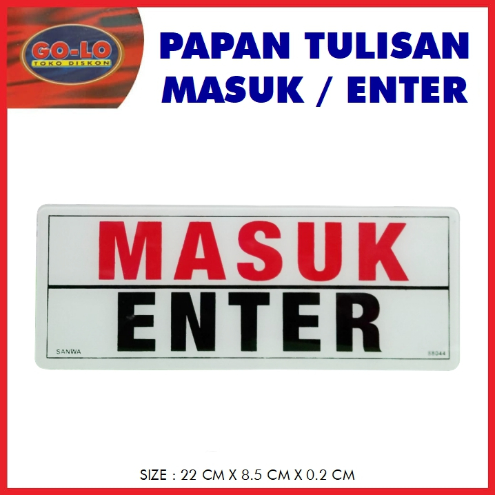

sign board Masuk/Enter akrilik/papan tulisan sansan wawa
