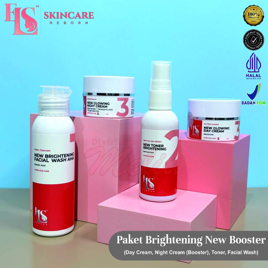 DLC - (READY SIAP KIRIM) LS SKINCARE PAKET CREAM WAJAH NEW BRIGHTENING BOOSTER GLOWING KOSMETIK