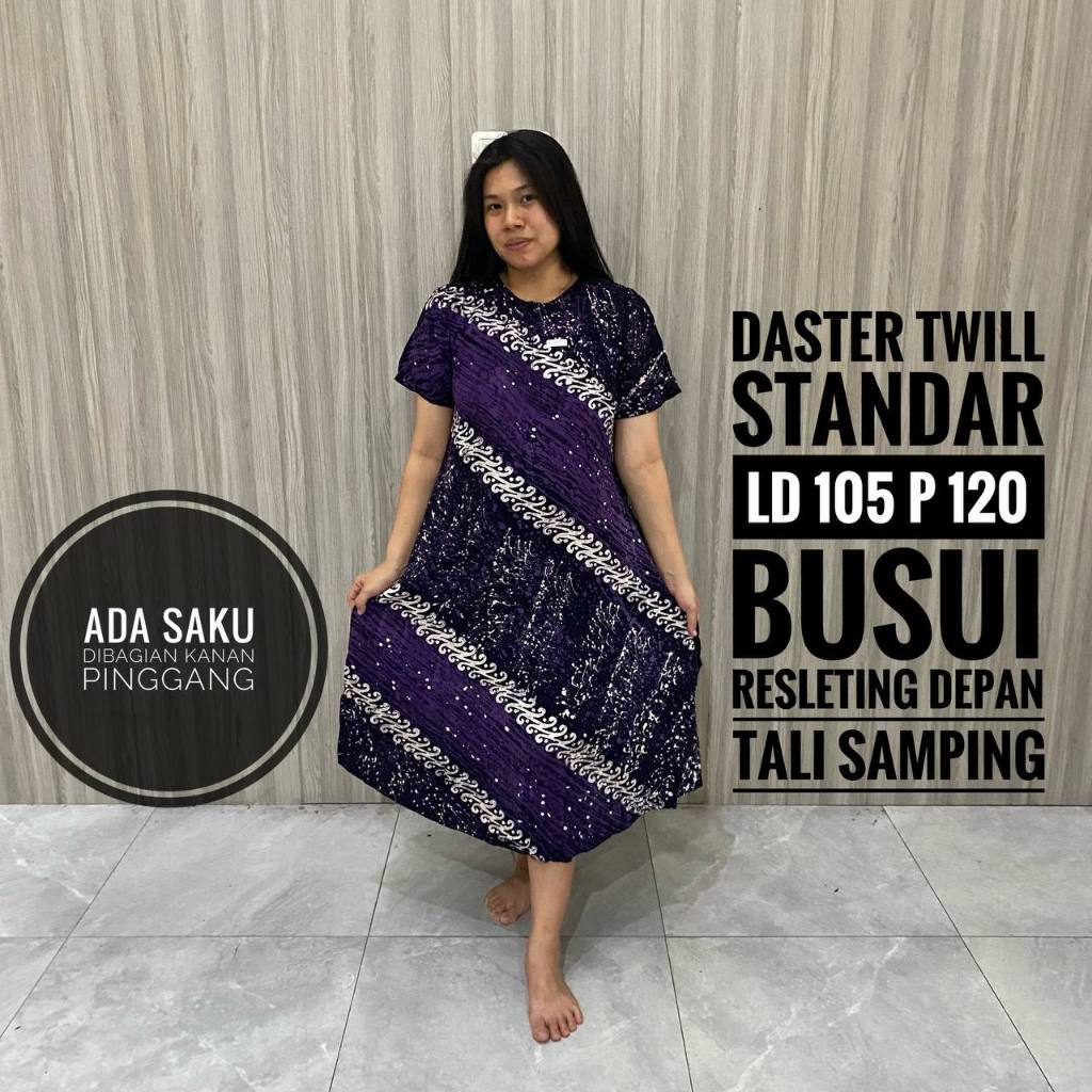 Home Dress Daster Wanita Remaja Dewasa Kekinian Modern Terbaru Lengan Pendek Twill Ori Pekalongan Mo