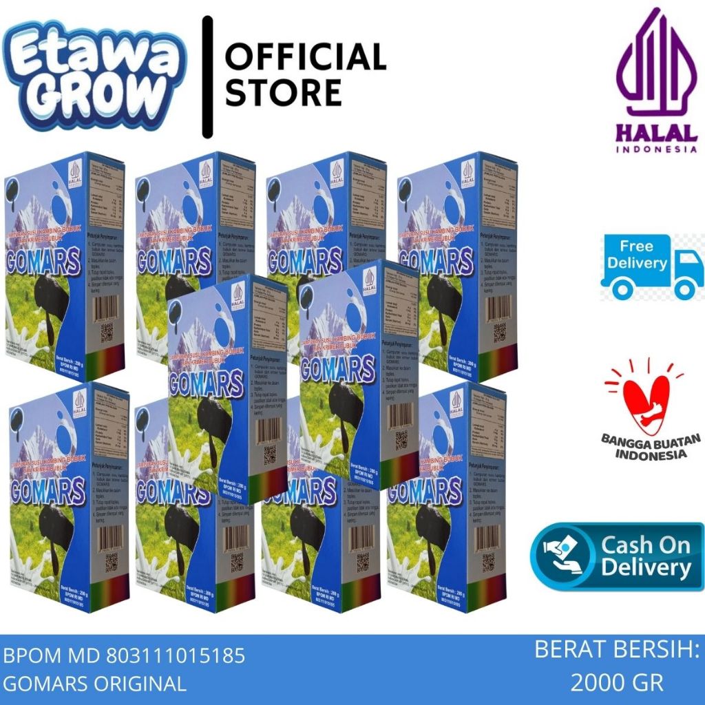

Gomars 10 Box Susu Kambing Etawa Bubuk Asli Original Bpom