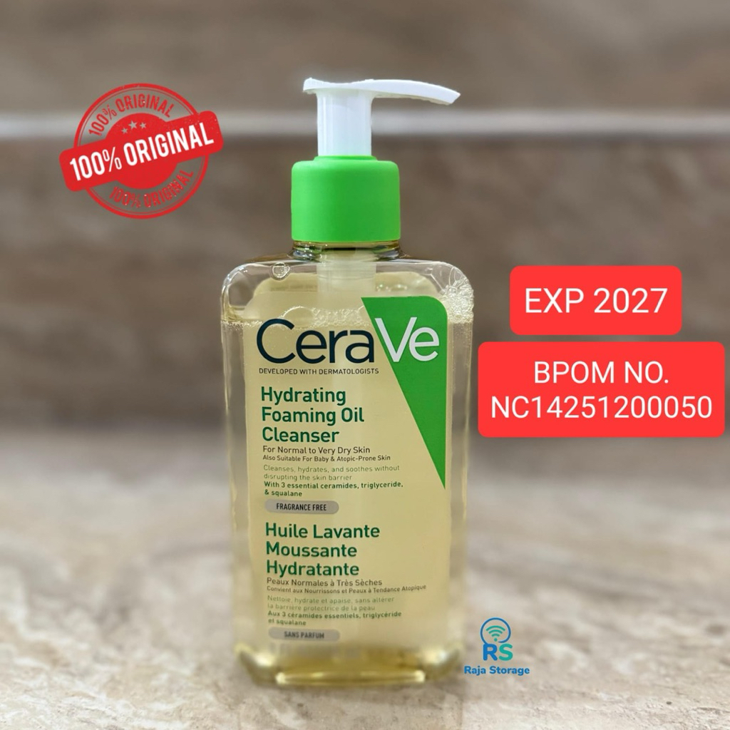 CeraVe Hydrating Foaming Oil Facial Cleanser 236ml - Gentle Face Wash