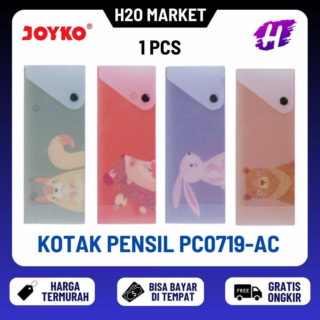 

❤️H2O❤️ Kotak Tempat Pensil JOYKO PC0719-AC Animal/Pencil Case Animal JOYKO