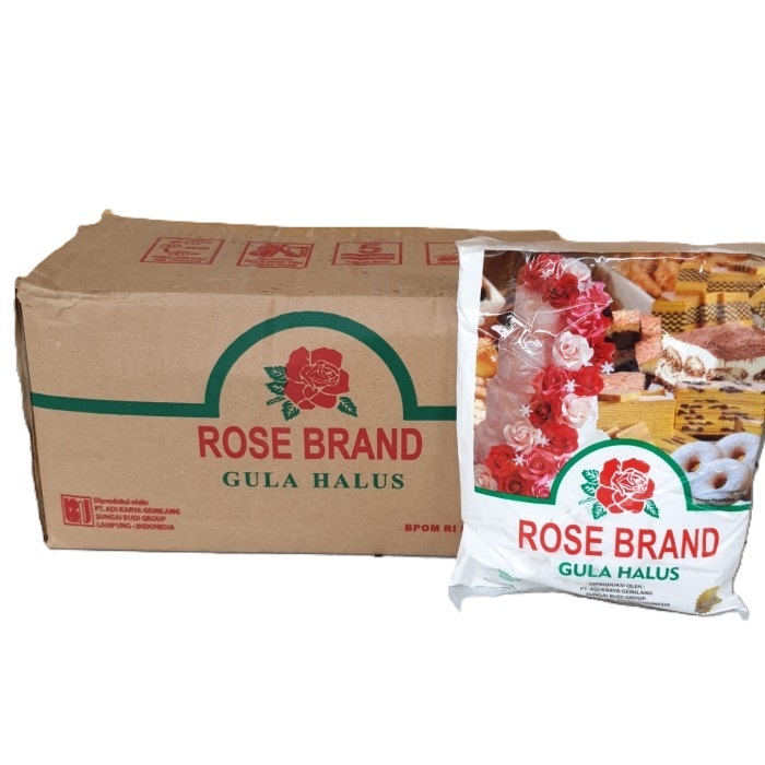 

1dus isi 20pcs Gula halus Rosebrand 500gr