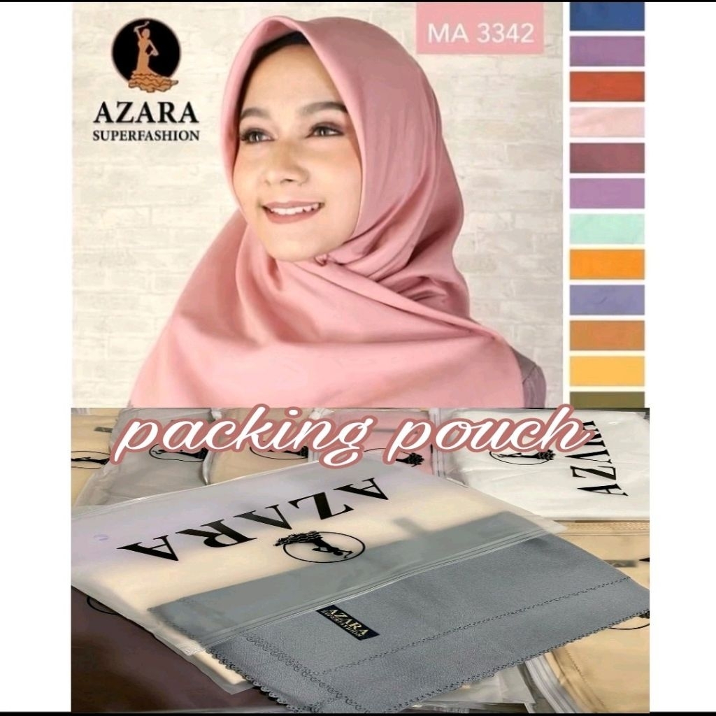 HIJAB SEGIEMPAT POLOS AZARA // HIJAB POLOS AZARA