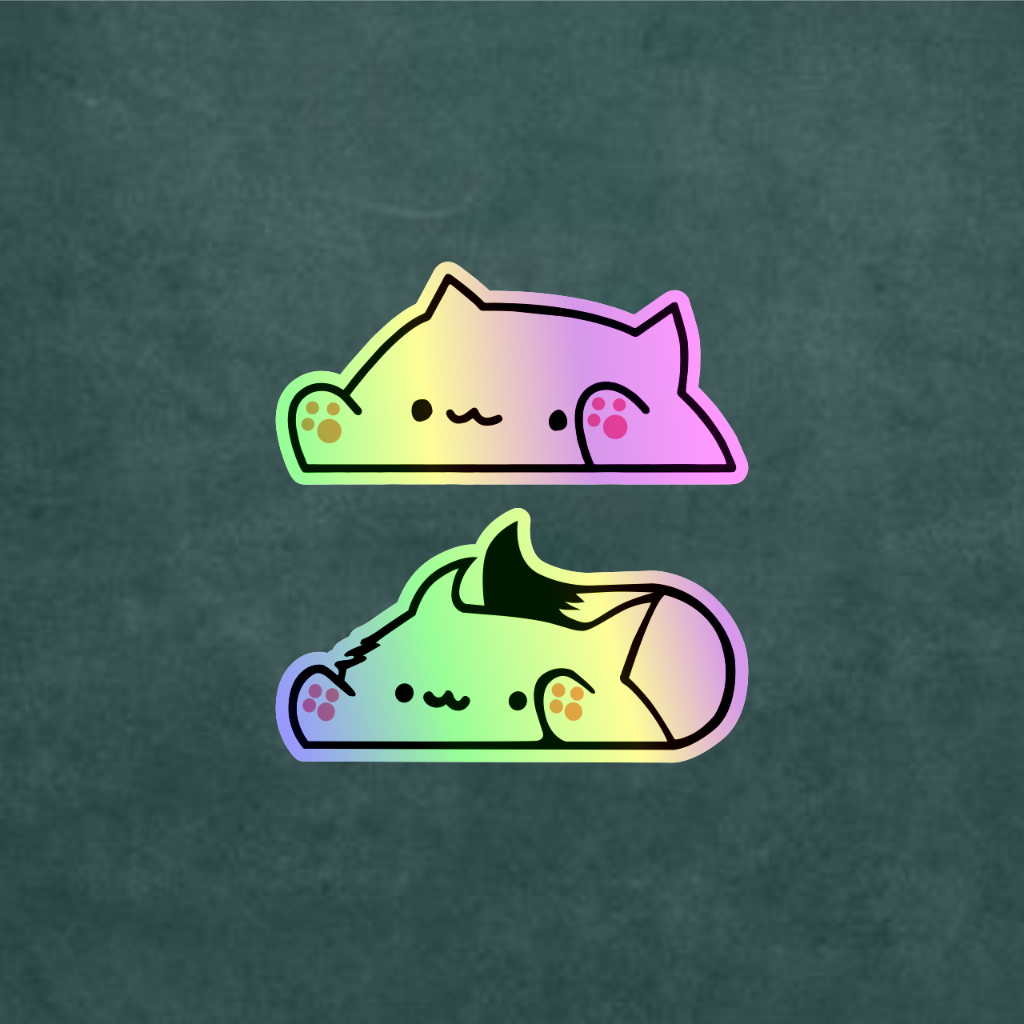 

Stiker Kucing Bongo Hologram Menyala Lucu Keren | Stiker Hologram 5 cm