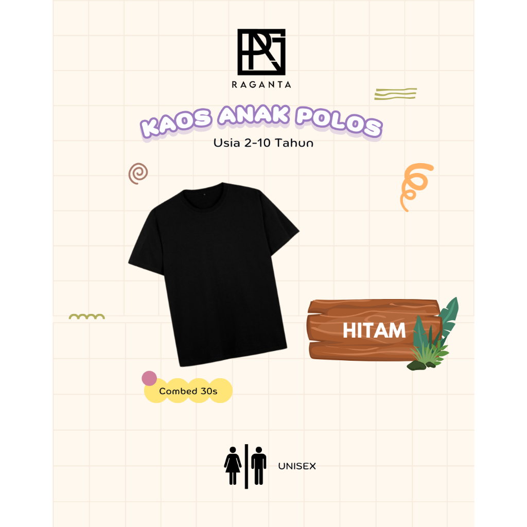 Raganta KAOS POLOS ANAK KAOS POLOS HITAM ANAK KAOS HITAM KAOS ANAK BAJU ANAK BAJU HITAM