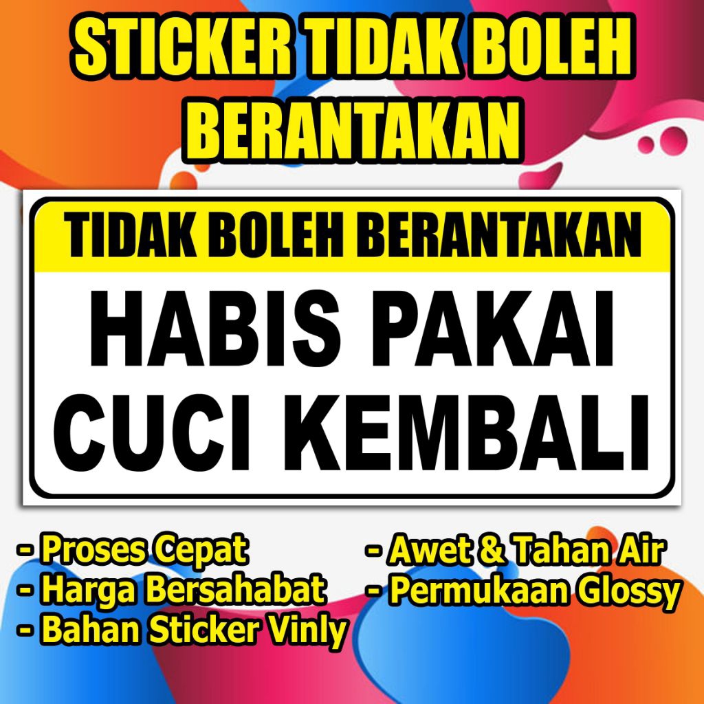 

STIKER TIDAK BOLEH BERANTAKAN ukuran 25×12cm