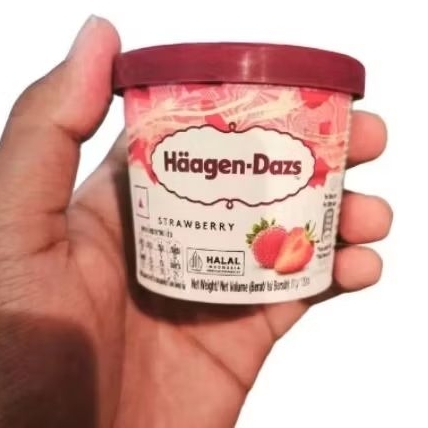 

Ice cream haagend dazs varian strawberry 100 ml wajib instan pengiriman