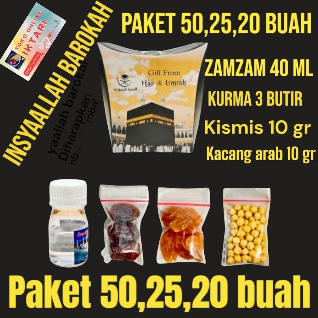 

oleh oleh haji dan umro 50 25 20 buah