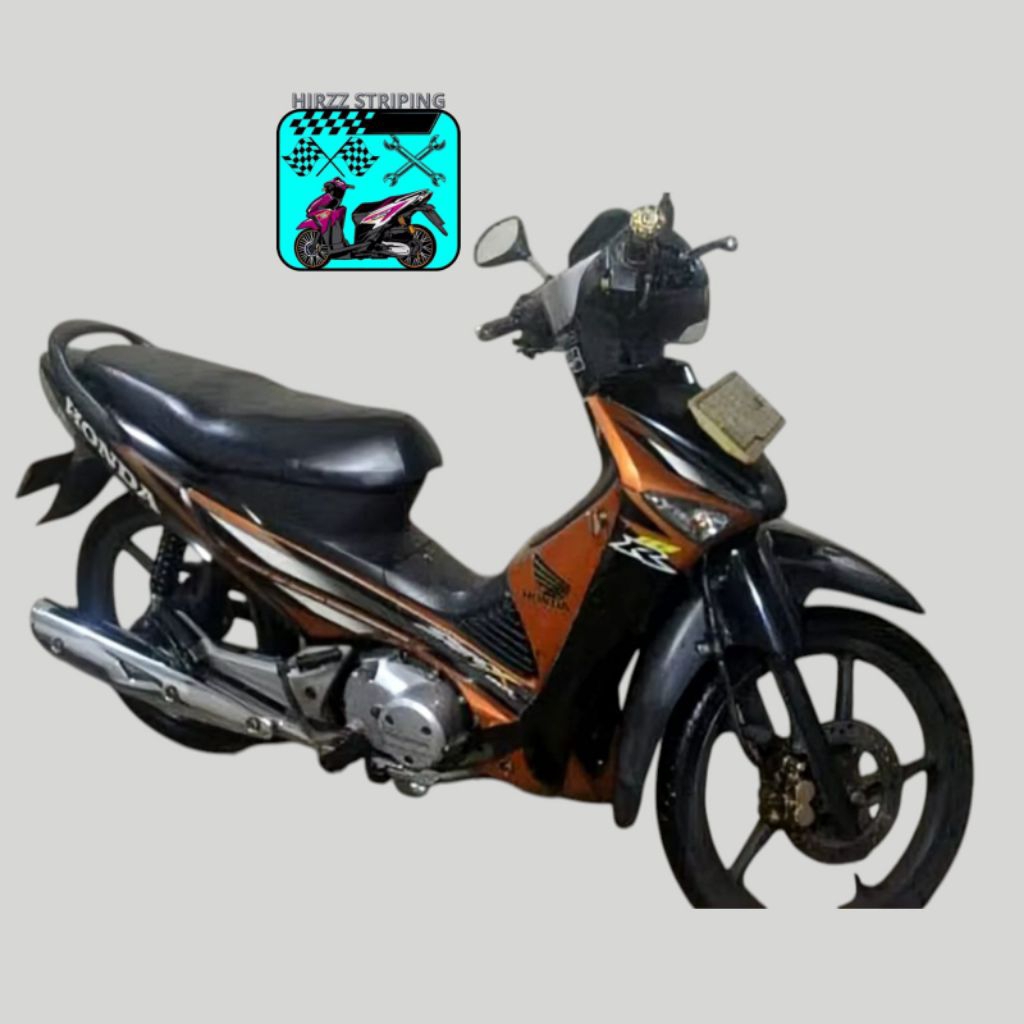 Striping Lis Les Body Motor Honda Supra X 125 R 2006 Hitam coklat