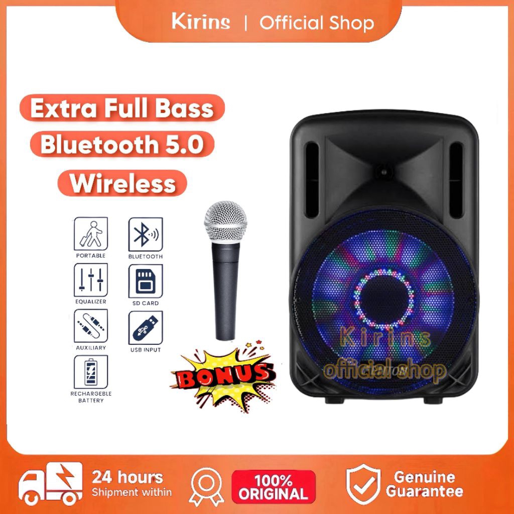 Speaker Louspeaker Salon Aktif Bluetooth Karaoke Full Bass Bonus Microphone