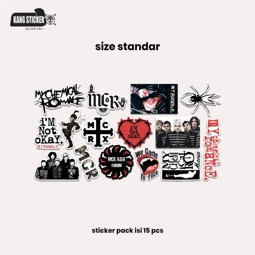 

STICKER PACK MY CHEMICAL ROMAN ISI 15PCS - PREMIUM STICKER - WATERPROOF