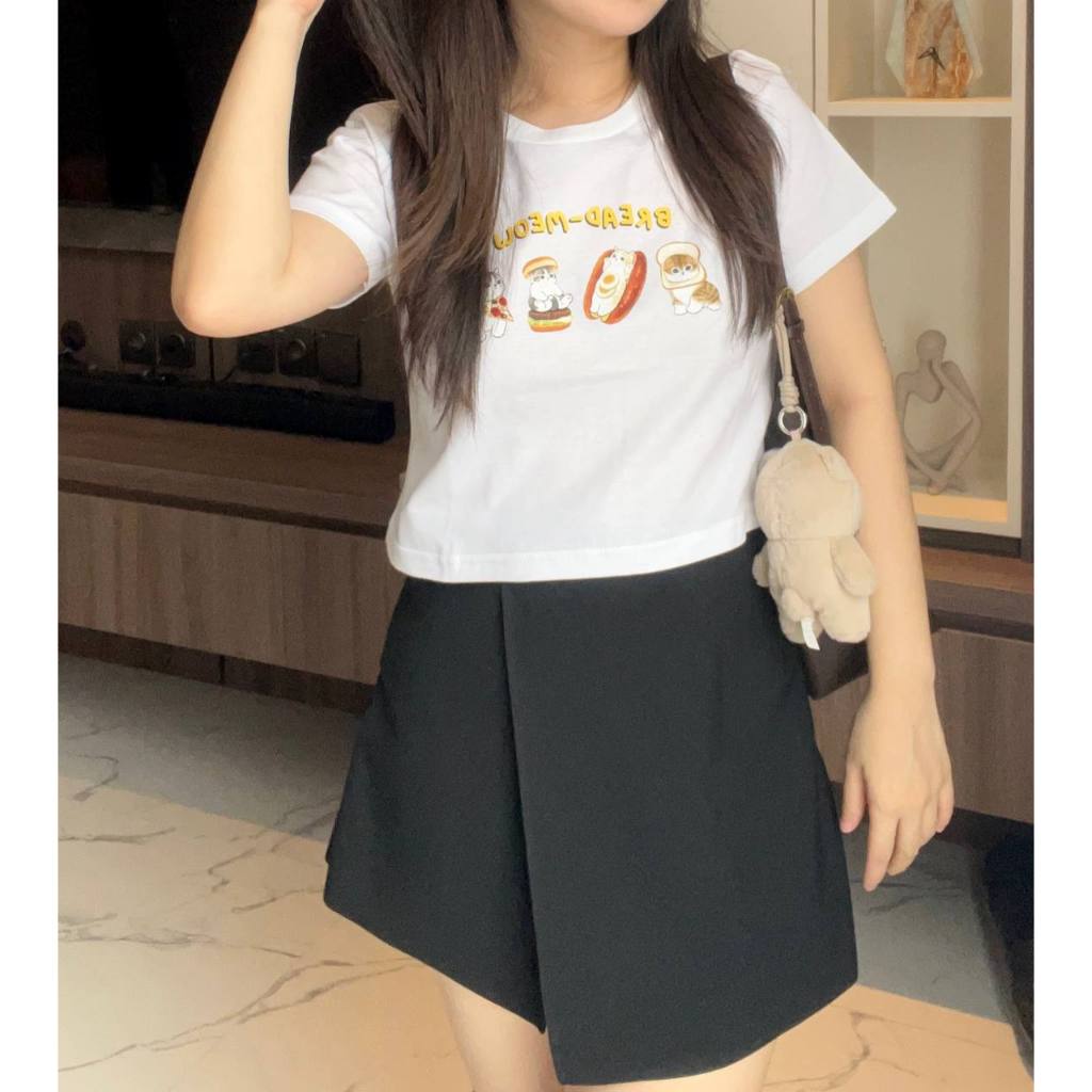 Baju Crop Top Wanita | Baju Wanita Kekinian | Kaos Crop Top Wanita Korean Style | T Shirt Wanita Cro