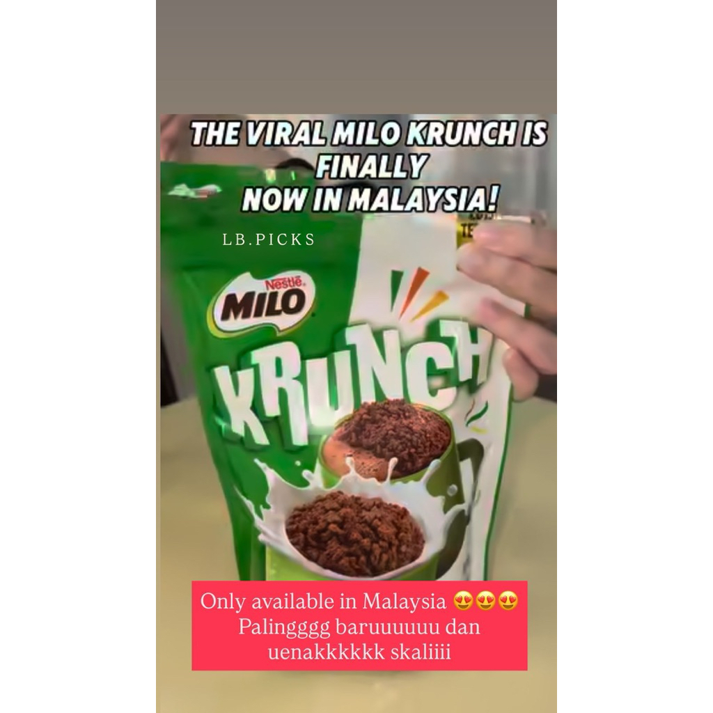 

Milo Crunch 150gram Limited Stock Malaysia